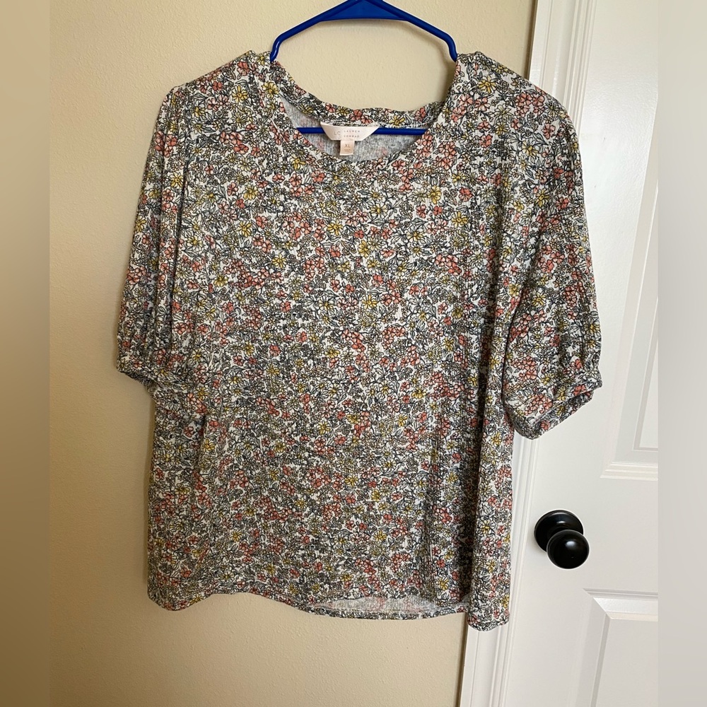 Women's LC Lauren Conrad Flowy Sleeve Tee, size XL, floral